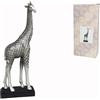 NONE Foto di Fabbrica - Giraffa Decorativa Argentata 11x5.8x28.5cm