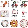 Massimo PACK INVERNALE MAGI, PIATTI, VASSOI, BICCHIERI, TOVAGLIONI E PALLONCINI, Cartone rigido riciclabile, decorazione tre re maghi, BUON NATALE, MAXI, FESPU