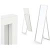 NONE Specchio da Terra Industriale 30 x 120 cm Legno Bianco - Decorativo