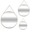 NONE Set di 3 Specchi Rotondi Dorati D20 24 D29cm - Design Elegante