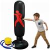 JOWY Sacco da boxe gonfiabile JOWY. Sacco da boxe in piedi per bambini con gonfiatore incluso. Base riempita con acqua o sabbia, supporto. 160 cm di altezza. (Nero)