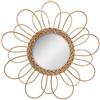 NONE Foto di fabbrica Specchio con fiori in rattan 38 cm / specchio decorativo / specchio da parete