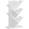 VASAGLE Libreria a Forma di Albero, Libreria a 5 Ripiani, Salvaspazio, Libreria Verticale, per Camera da Letto, Soggiorno, Studio, Ufficio, Bianco Crema/Marrone Rustico