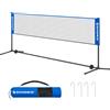 SONGMICS - Rete da badminton, rete da pallavolo, pali regolabili in altezza, set da tennis portatile