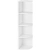 VASAGLE Libreria angolare a 4 livelli, scaffali indipendenti, libreria in legno, per cucina, camera da letto, soggiorno, ufficio, bianco