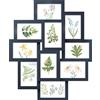 SONGMICS Cornici per foto collage, 10 cornici per foto 10 x 15 cm, cornici per foto da parete, cornici multiple, decorazioni murali, blu navy/beige naturale/bianco nuvola/marrone rustico/nero