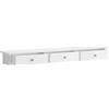 SONGMICS LWS085W01 - Mensola da Parete Sospesa con 3 Cassetti, Mobiletto Portaoggetti, 80 x 15 x 10 cm, per Ingresso, Soggiorno, Camera da Letto, Cucina, Vernice Lucida, Bianco