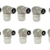 TELEVES Pack Connettori antenna TV DTT 5 unità Maschio 4130 + 5 unità Femmina 4131 - Connettori CEI ad angolo schermato per cavi coassiali da 6,9 mm