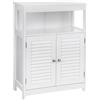 VASAGLE Mobile da Bagno, Arredo Bagno, Mobile da Cucina, Organizer con Scomparto Aperto, Mobile Contenitore con 2 Ante, 30 x 60 x 80 cm, Bianco/Grigio