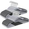 SONGMICS Set di 50 grucce, grucce in plastica, antiscivolo, salvaspazio, spessore 0,5 cm, lunghezza 42 cm, gancio argento girevole a 360° ° , Grigio chiaro e grigio scuro/bianco/nero