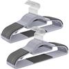 SONGMICS Set di 30 grucce, grucce in plastica, antiscivolo, salvaspazio, spessore 0,5 cm, lunghezza 42 cm, gancio argento girevole a 360° ° , Grigio chiaro e grigio scuro