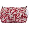 IBOAH Beauty Case Cotone Imbottito (Rosso Fiori Bianchi, S)