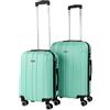 ITACA - Set valigie - Set Valigie Rigide Offerte. Valigia Grande Rigida, Valigia Media Rigida e Bagaglio a Mano. Set di Valigie con Lucchetto Combinazione TSA, Menta