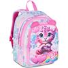 SJ GANG STYLE JAM GANG Zaino Scuola Advanced HEART BUDDY GIRL, Doppio Scomparto, Rosa, 29 L, Applicazione orecchie pelose, Tasca frontale, Tasca portaborraccia, Scuola elementare e media, Bambina