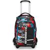 Seven Zaino Trolley Scuola Elementare Bambino 3 ruote, Zaino Sganciabile, Doppio Uso, Spallacci a Scomparsa, nero/rosso