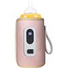Acouto Riscaldamento Preciso, Scaldabiberon USB, Schermo LCD, Temperatura Regolabile, Scaldabiberon Portatile Comoda Alimentazione (PINK)