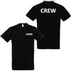 Generico T-shirt in cotone con scritta bianca " CREW " davanti e dietro NM (Nero, 3XL)