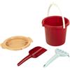 Theo Klein 7688 Set secchiello da spiaggia - Secchiello da 2 litri I Include setaccio, paletta e rastrello I Plastica riciclata I Anti-UV | Giocattoli per bambini dai 18 mesi in su