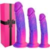 hainuo Set di Dildo Fantasy Realistici a 6 Pezzi (12,7 cm,15 cm,18 cm,21cm,23 cm,25 cm)Dildo Prostatico & Kit di Allenamento Anale,Sextoy Punto G in Rosa-Viola, Piccolo e Grande, per Principianti ed Esperti