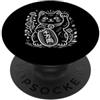Japanese Lucky Cat Maneki Neko Kawaii Fo Maneki Neko - Gatto Kanji con simbolo asiatico giapponese, buona fortuna PopSockets PopGrip Adesivo
