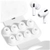 BillyBath Gommini Auricolari, 4 Paia Ricambio per Airpods Pro/Pro 2AirPods Pro e AirPods Pro 2 con Foro per la Riduzione del Rumore, Auricolari in Silicone per Airpods Pro con Custodia Portatile Dimensione:s