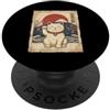Japanese Lucky Cat Maneki Neko Kawaii Fo Giapponese Lucky Cat Maneki Neko Wave Kanji Giappone Art PopSockets PopGrip Adesivo