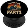 Waiting On Parts Funny Car Mechanic Humo Waiting On Parts Scheletro divertente Retro Vita di Meccanico PopSockets PopGrip Adesivo