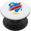 Congo Teez Mappa dell'Africa Bandiera del Congo DR | Orgoglio congolese PopSockets PopGrip Adesivo