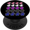 Rubber Ducks Pixel Art LGBT Gender Fluid Anatra Pixel Art LGBT Genere Fluido Colori Bandiera PopSockets PopGrip Adesivo
