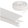 DBREAKS Guarnizione per porta e finestra 25 m, TPE, Bianco Guarnizione in Gomma Profilo per Porte e Finestre in Legno Alluminio, 3.3 mm Larghezza di Scanalatura