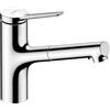 hansgrohe Zesis M33 - Rubinetto da Cucina con Doccetta Estraibile in Metallo (2 Getti), Miscelatore Cucina con Altezza Bocca 150 Mm, Rubinetto Monocomando con Bocca Girevole, Cromo