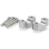 Puig 22142P Rialzi manubrio lavorati dal pieno in alluminio anodizzato con design Hi-Tech per migliorare ergonomia e controllo di guida, Argento