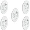 cyclingcolors EAN cyclingcolors 5x Griglia di ventilazione plastica tonda diametro installazione 35 mm totale 50 mm da incasso areazione dell'aria, Bianco