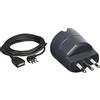 BTicino 2528N Prolunga Domestica con Spina 16A e Presa Bipasso 10/16A, 5 Metri, 3500 W, 250 V, Nero & S3623GE Adattatore Presa Tedesca, Grigio (Antracite), 250 volt, 10A
