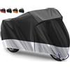 Eozakavod Telo Coprimoto Telo Coprimoto Impermeabile Per Esterno 210D Panno Oxford Copertura per Moto Portatile Moto Motorino Antipolvere Parapioggia,Resistente a Polvere,265x105x125cm(Argento)