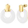 HESSAWELL Orecchini a cerchio in oro e argento per donne e ragazze, orecchini retrò multistili, gioielli per feste di compleanno, 2,9 x 2,5 cm, rame, senza pietra preziosa