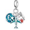 Doyafer Aereo Terra Cartolina Luminosa 3-In-1 Ciondolo 925 Argento Sterlina Adatto Donna Braccialetto Collana Ciondolo Regalo Di Compleanno Per Gli Amici