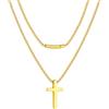 FaithHeart Collana Uomo Croce Ciondolo Croce Cristiana in Acciaio Inossibile Taglia Piccola a Catena Serpente 45CM Impermeabile