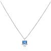 GioiaPura Collana da donna Collana in argento 925 con zircone di colore bianco e azzurro. Simbolo: punto luce rettangolare. Lunghezza: 40 + 5 cm. Dimensioni zirconi: 5 x 7 mm 1, 3 x 4 mm 1, 1. 2
