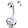 AceFun piercing ombelico argento 925 10mm corpo completo genuino argento sterling piercing all ombelico bar breve per donne CZ corpo gioielli per corpo