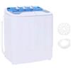 Teenpull Mini lavatrice con centrifuga, 2 camere in plastica compatta, capacità 5,6 kg, timer da 15 minuti, tubo di scarico incluso, salvaspazio per casa, appartamento, casetta da giardino, risparmio