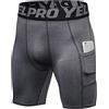 Yishengwan Pantaloncini Compressione Uomo Pantaloncini Fitness Asciugatura Rapida Leggings Palestra Corti Calzamaglia con Tasche Nero S