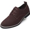 Asifn Invernali ElegantiScarpe da Uomo Stringate Classiche in Pelle Scamosciata da Uomo Scarpe Basse in Velluto Oxford Traspiranti da Lavoro Britanniche（Marrone,47 EU