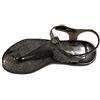 Emporio Armani Sandalo Infradito PVC Donna X3QS06 XL816 (Black-Glitter, 37)