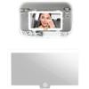 Pavlleen Specchio Auto LED,Specchio Trucco con Luci per Auto,3 modalità di illuminazione,regolabile Illuminato,USB ricaricabile,pulsantiera touch,Blanco