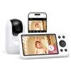 momcozy BM04 baby monitor video e audio, Smart WiFi,5 pollici 1080P,supporto a parete,rilevamento di movimento e pianto,zona di sicurezza,visione notturna nitida, registrazione di foto e video