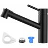 DAYONE Rubinetto da cucina girevole a 360° - Rubinetto da cucina allungabile con bocca alta curva, 2 tipi di getto - Miscelatore ad alta pressione con attacco magnetico - Miscelatore in zinco…