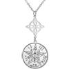EUEAVAN Collana con pentagramma e nodo delle streghe Tetragrammaton Nudo De Bruja YHVH YHWH Yeshua Jehovah Ciondolo Salomone Amuleto Wicca Gioielli Regalo (nodo della strega 2, argento)