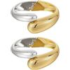 Emibele Bracciale a bracciale impilato, bracciale Bangle aperto placcato oro 18 carati con design a goccia, bracciali a bracciale in oro con cerniera per donne, confezione da 2 pezzi