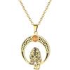 EUEAVAN Collana con tigre per uomo Pietra occhio celtico Sono il re Ciondolo Gioielli vintage con tema animale Pietra preziosa Regalo fortunato per donne amanti degli animali (Oro)